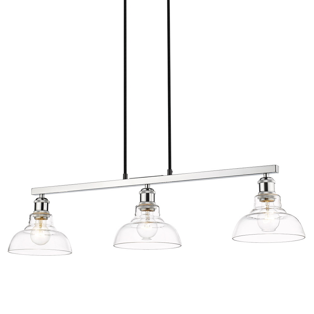 Yep by Golden Lighting Carver 3-light Island Light in Chrome